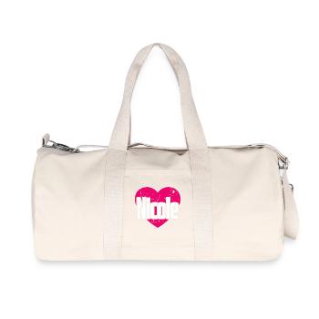 I Love Nicole Pinkes Herz Ich liebe Nicole - Recycelte Canvas-Sporttasche von Stanley/Stella - Naturweiß - Vorne