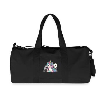 9. Geburtstag Einhorn Regenbogen Süß Niedlich - Recycelte Canvas-Sporttasche von Stanley/Stella - Schwarz - Vorne