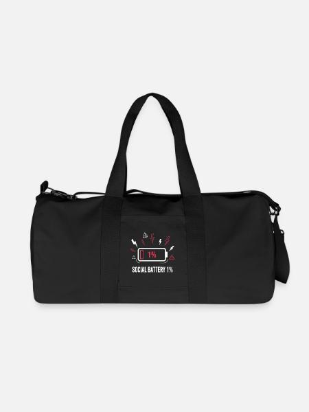 Social Battery 1% Akku - Recycled Canvas Sports Bag by Stanley/Stella - black