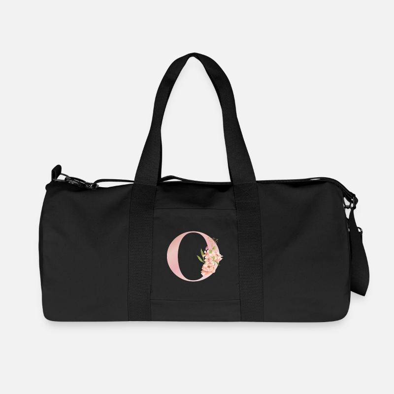 C-Blütenpastellmonogramm - Recycelte Canvas-Sporttasche von Stanley/Stella - Schwarz