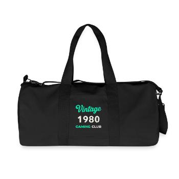 Vintage 1980 – Gaming Club Retro Birth Year - Recycled Canvas Sports Bag by Stanley/Stella - black - Front