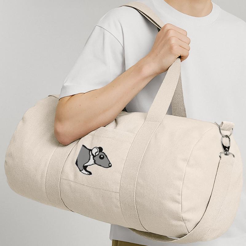 Rat Front Side Semi Curious Funny Rodent Recycled Canvas Sports Bag by Stanley/Stella