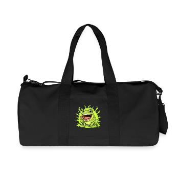Dessin animé Éclaboussure de Grenouille Lime - Sac de sport en toile recyclée Stanley/Stella - noir - Devant