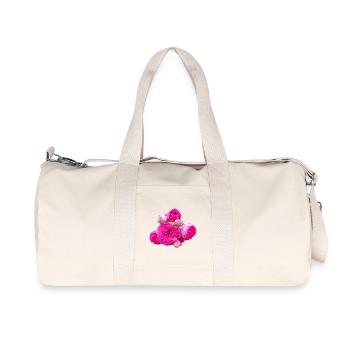 Pink_Garden_Roses_Floral_Art - Sac de sport en toile recyclée Stanley/Stella - blanc naturel - Devant