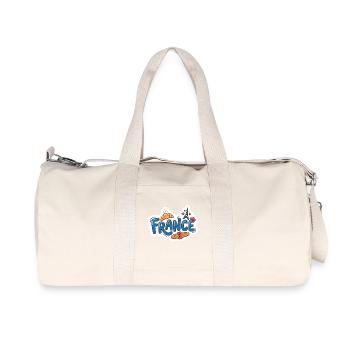 Aufkleber France Kawaii Croissant Paris - Recycelte Canvas-Sporttasche von Stanley/Stella - Naturweiß - Vorne