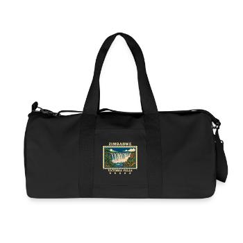 Zimbabwe Victoria Falls Vintage Travel Brand - Recycled Canvas Sports Bag by Stanley/Stella - black - Front