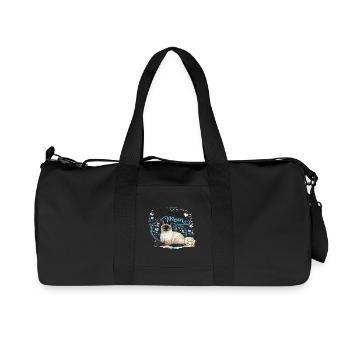 Maman siamoise aux pattes en cœur bleu - Sac de sport en toile recyclée Stanley/Stella - noir - Devant