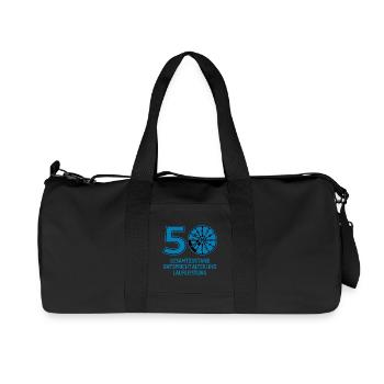 HU August 2026 - 50 Jahre - Geburtstag Geschenk - Recycelte Canvas-Sporttasche von Stanley/Stella - Schwarz - Vorne
