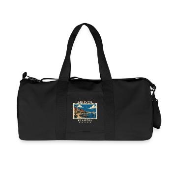 Litauen Klaipėda Vintage Reisemarke - Recycelte Canvas-Sporttasche von Stanley/Stella - Schwarz - Vorne