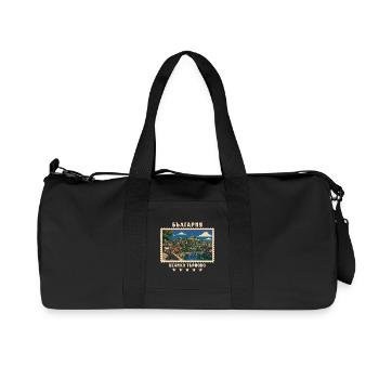 Bulgarien Veliko Tarnovo Vintage Reisemarke - Recycelte Canvas-Sporttasche von Stanley/Stella - Schwarz - Vorne