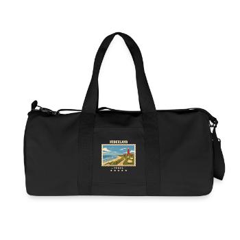Niederlande Texel Vintage Reisemarke - Recycelte Canvas-Sporttasche von Stanley/Stella - Schwarz - Vorne