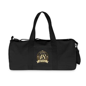 Happy 18 Geburtstag crown original Rahmenlos® - Recycelte Canvas-Sporttasche von Stanley/Stella - Schwarz - Vorne