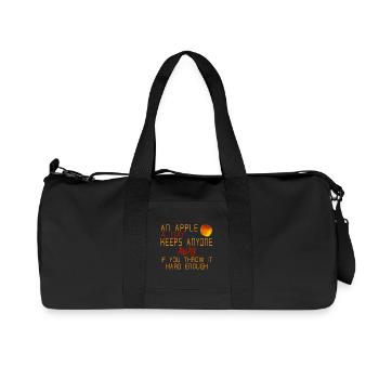 An apple a day - gift idea funny saying - Recycled Canvas Sports Bag by Stanley/Stella - black - Front