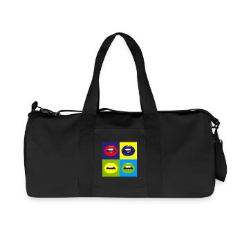 Pop Art / Comic: Kiss, lips, lipstick - Recycled Canvas Sports Bag by Stanley/Stella - black - Front