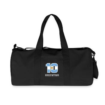 Argentina 2018 Soccer National Team Fan 10 Gift - Recycled Canvas Sports Bag by Stanley/Stella - black - Front