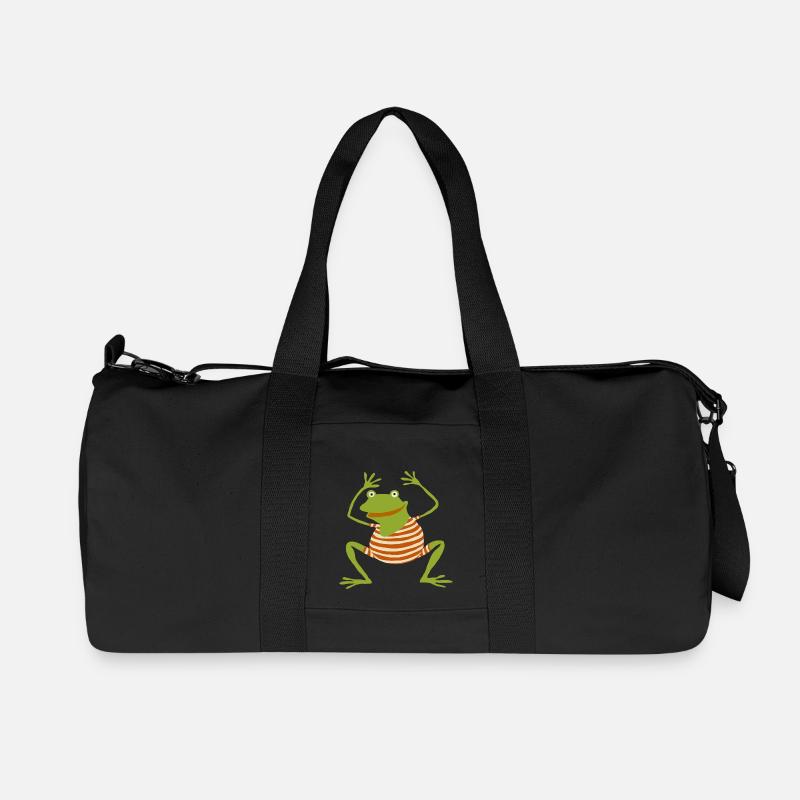 Frosch badet - Recycelte Canvas-Sporttasche von Stanley/Stella - Schwarz
