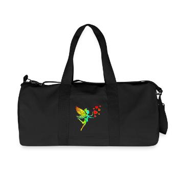 Fee Elfe Herzen Valentinstag Geschenkidee Liebe - Recycelte Canvas-Sporttasche von Stanley/Stella - Schwarz - Vorne