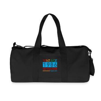 Vintage September 1986 39 Year Old Birthday Gifts - Recycled Canvas Sports Bag by Stanley/Stella - black - Front