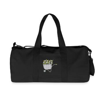 schubkarren blumen - Recycelte Canvas-Sporttasche von Stanley/Stella - Schwarz - Vorne