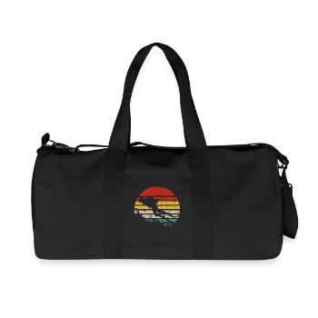 Silhouette rétro Sunset Surf - Sac de sport en toile recyclée Stanley/Stella - noir - Devant