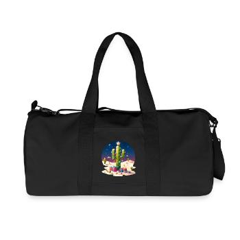 Desert Christmas - cactus, Christmas tree and - Recycled Canvas Sports Bag by Stanley/Stella - black - Front