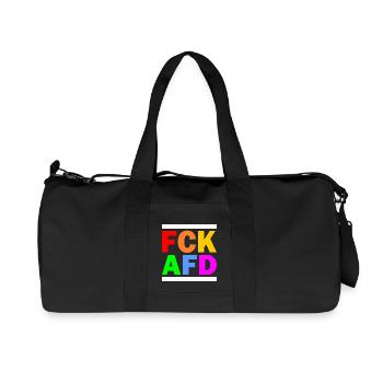 Fck afd - Recycelte Canvas-Sporttasche von Stanley/Stella - Schwarz - Vorne