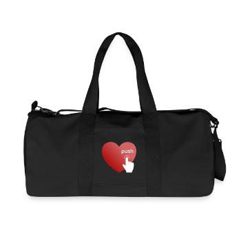 Push my Heart - Recycled Canvas Sports Bag by Stanley/Stella - black - Front