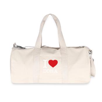 I LOVE DOHA Qatar Katar - Recycled Canvas Sports Bag by Stanley/Stella - natural - Front