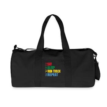 Track And Field Athletes Eat Sleep Run Track - Recycelte Canvas-Sporttasche von Stanley/Stella - Schwarz - Vorne