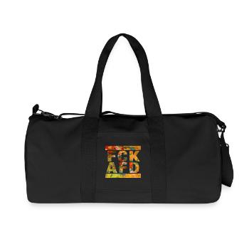 FCK AFD - Montrer l’exemple contre la droite, contre les nazis - Sac de sport en toile recyclée Stanley/Stella - noir - Devant