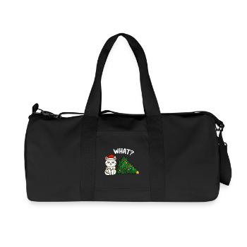 Annyoed Cat Christmas Lights - Recycled Canvas Sports Bag by Stanley/Stella - black - Front