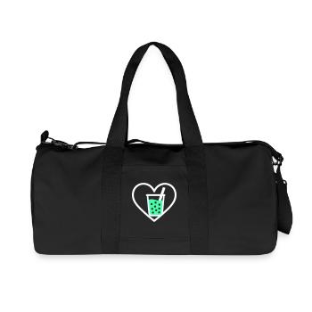 Bubble Tea Heart Boba Getränk Niedlicher Trend - Recycelte Canvas-Sporttasche von Stanley/Stella - Schwarz - Vorne