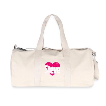 I Love Steve Pinkes Herz Ich liebe Steve - Recycelte Canvas-Sporttasche von Stanley/Stella - Naturweiß - Vorne