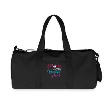 Mother Is The Most Beautiful Jewel Floral Diamond  - Recycled Canvas Sports Bag by Stanley/Stella - black - Front