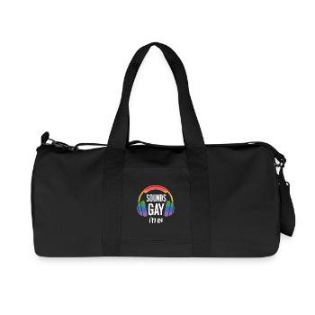 Mois de la Fierté LGBT - Ça sonne gay, j’en suis - Sac de sport en toile recyclée Stanley/Stella - noir - Devant