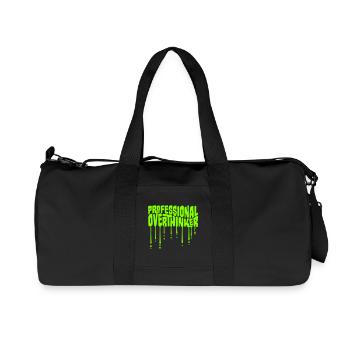 Professional Overthinker Funny Brooding Anxiety Logo - Recycled Canvas Sports Bag by Stanley/Stella - black - Front