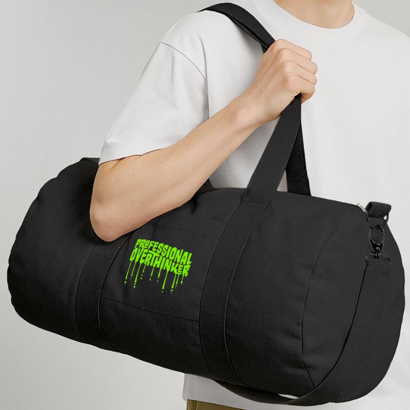 Professional Overthinker Funny Brooding Anxiety Logo Recycled Canvas Sports Bag by Stanley/Stella