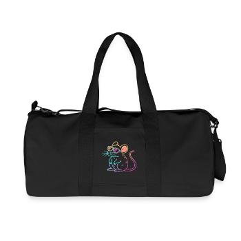 Regenbogenratten-Neonbrille - Recycelte Canvas-Sporttasche von Stanley/Stella - Schwarz - Vorne