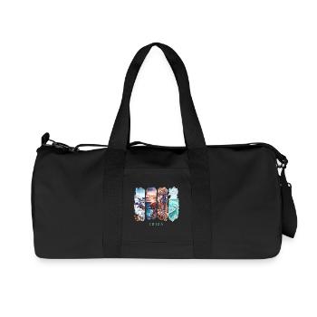 Ibiza Holiday Travel – Balearic Islands Beach & Party - Recycled Canvas Sports Bag by Stanley/Stella - black - Front