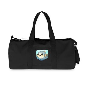 Kugelfisch Kawaii Unterwasserfreude - Recycelte Canvas-Sporttasche von Stanley/Stella - Schwarz - Vorne