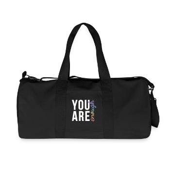 You Are Enough Typography Rainbow Pride - Recycled Canvas Sports Bag by Stanley/Stella - black - Front