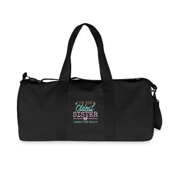 Älteste Schwester regelt Grafik-Tee - Recycelte Canvas-Sporttasche von Stanley/Stella - Schwarz - Vorne