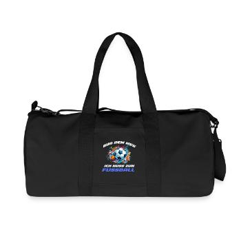 WM Aus dem Weg ich muss zum Fußball - Recycelte Canvas-Sporttasche von Stanley/Stella - Schwarz - Vorne