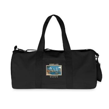 Niederlande Rotterdam Vintage Reisemarke - Recycelte Canvas-Sporttasche von Stanley/Stella - Schwarz - Vorne