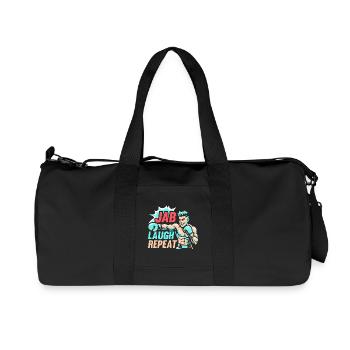 Jab Laugh Repeat Gloves Boxing Gloves - Recycled Canvas Sports Bag by Stanley/Stella - black - Front