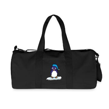Cartoon Penguin - pingouin - Sac de sport en toile recyclée Stanley/Stella - noir - Devant