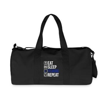 Mangez la répétition de pêche de sommeil - Sac de sport en toile recyclée Stanley/Stella - noir - Devant
