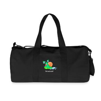 Nicht hetzen, dicke Schnecke, fett, laufen, - Recycelte Canvas-Sporttasche von Stanley/Stella - Schwarz - Vorne
