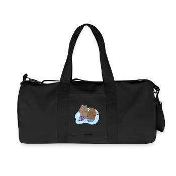Capybaras verliebt - Recycelte Canvas-Sporttasche von Stanley/Stella - Schwarz - Vorne
