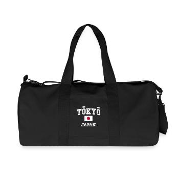 Tokyo Japan Retro Logo - Recycled Canvas Sports Bag by Stanley/Stella - black - Front